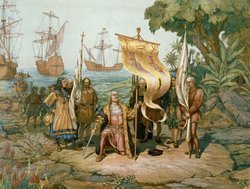 Kolumbus landet auf Hispaniola